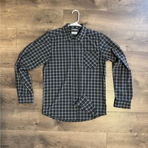 Columbia Shirt Mens Small Gray Plaid Stretch Lightweight Button Up Casual